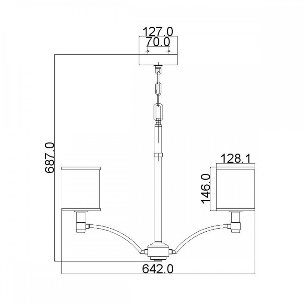 FE-PROSPECT-PARK5 Prospect Park 5 Light Chandelier Satin Nickel with Chrome