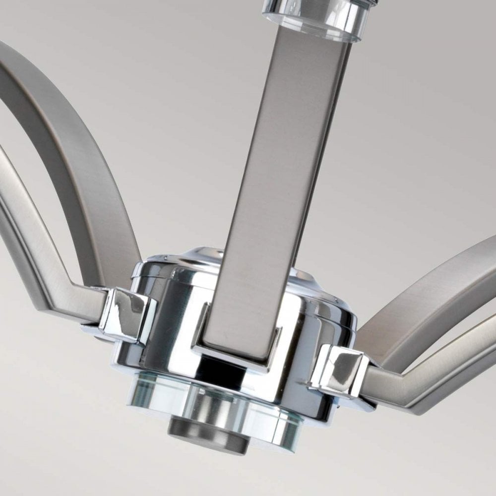 FE-PROSPECT-PARK5 Prospect Park 5 Light Chandelier Satin Nickel with Chrome