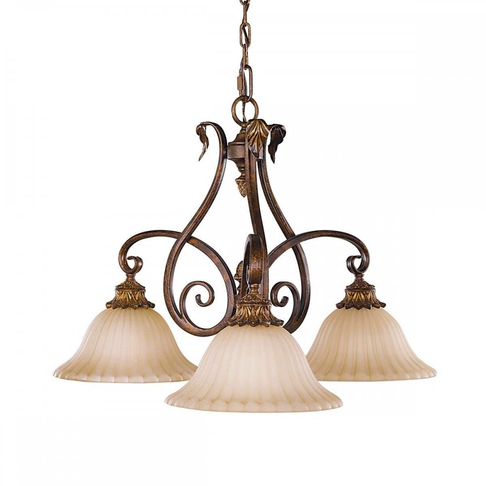 FE-SONOMAVALLEY3 Sonoma Valley 3 Light Chandelier Aged Tortoise Shell