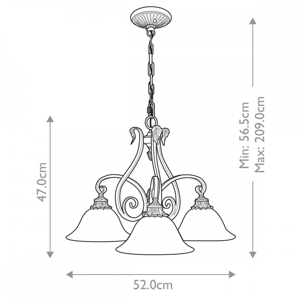 FE-SONOMAVALLEY3 Sonoma Valley 3 Light Chandelier Aged Tortoise Shell