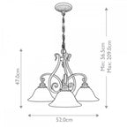 FE-SONOMAVALLEY3 Sonoma Valley 3 Light Chandelier Aged Tortoise Shell