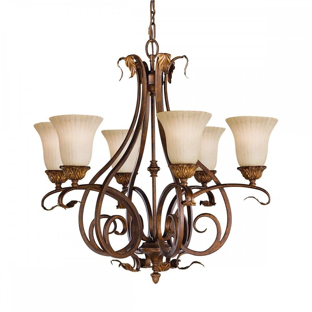 FE-SONOMAVALLEY6 Sonoma Valley 6 Light Chandelier Aged Tortoise Shell