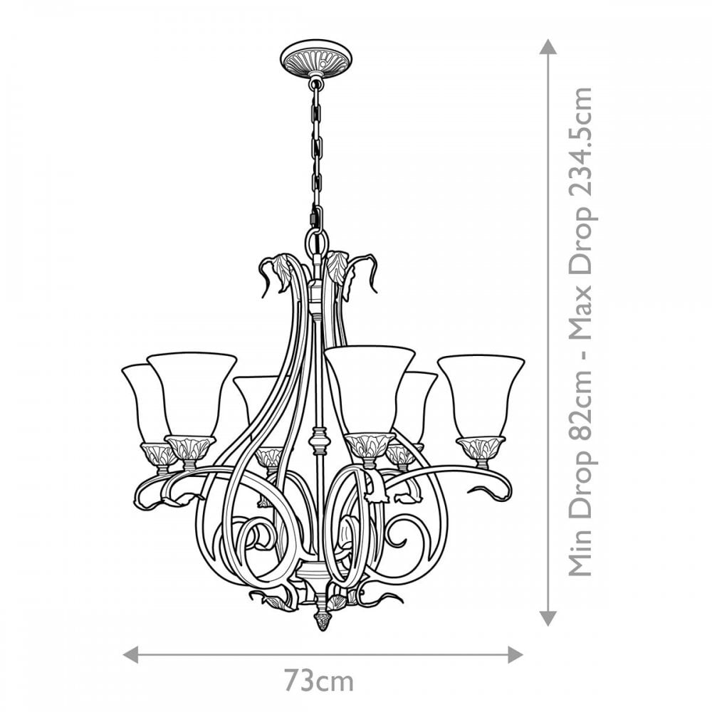 FE-SONOMAVALLEY6 Sonoma Valley 6 Light Chandelier Aged Tortoise Shell