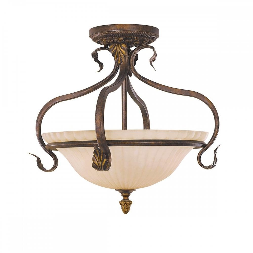 FE-SONOMAVALLEY-SF Sonoma Valley 3 Light Semi-Flush Aged Tortoise Shell