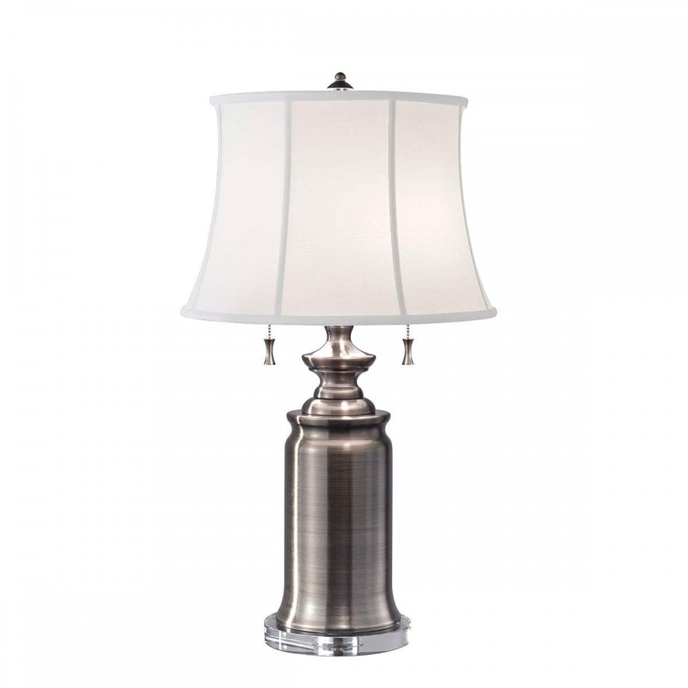 FE-STATEROOM-TL-AN Stateroom 2 Light Table Lamp - Antique Nickel