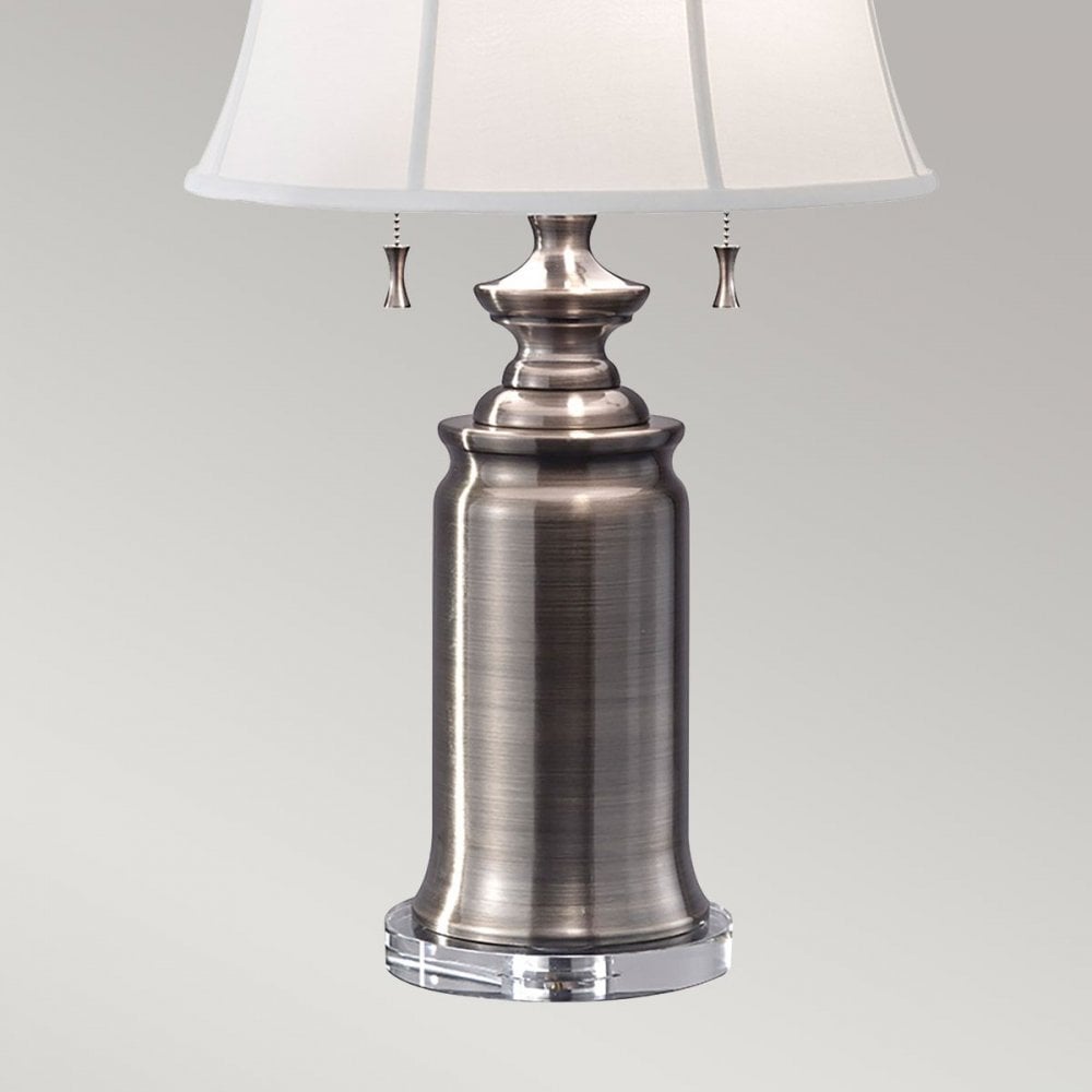 FE-STATEROOM-TL-AN Stateroom 2 Light Table Lamp - Antique Nickel