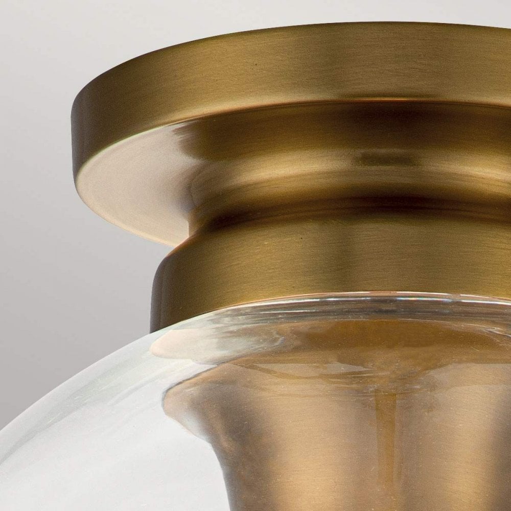 FE-TABBY-F-BB Tabby 1 Light Flush Light Burnished Brass