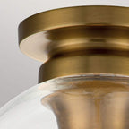 FE-TABBY-F-BB Tabby 1 Light Flush Light Burnished Brass