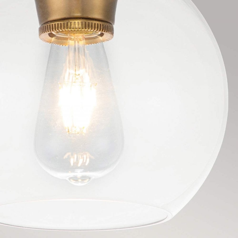 FE-TABBY-F-BB Tabby 1 Light Flush Light Burnished Brass