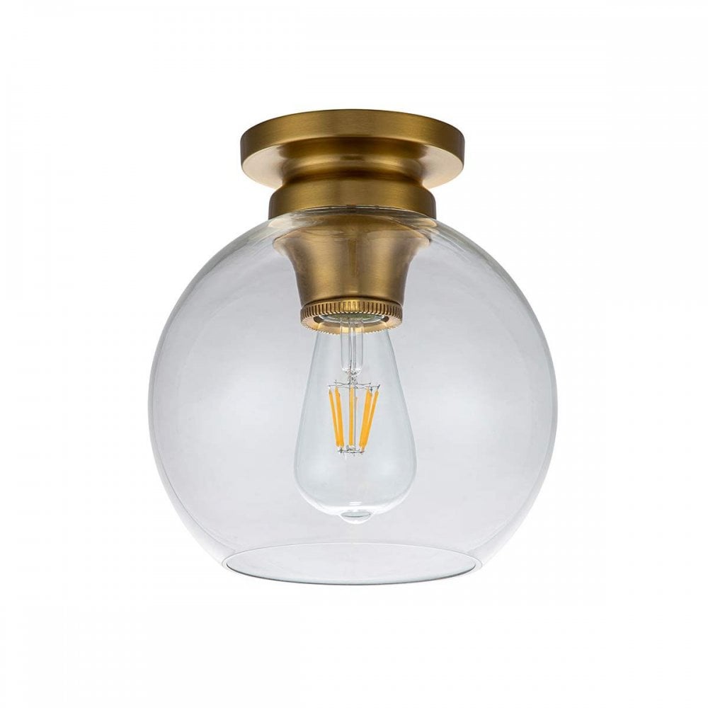 FE-TABBY-F-BB Tabby 1 Light Flush Light Burnished Brass