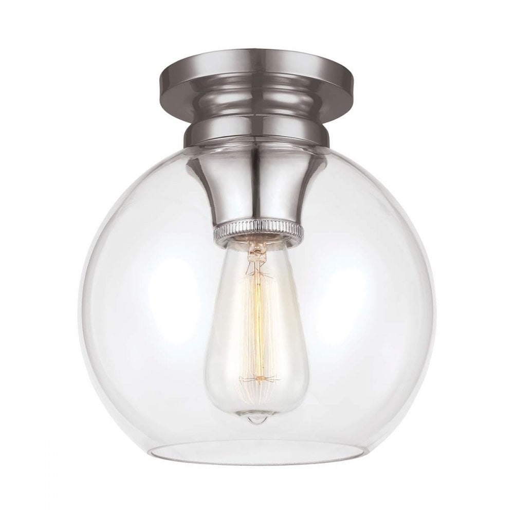 FE-TABBY-F-PN Tabby 1 Light Flush Light Polished Nickel