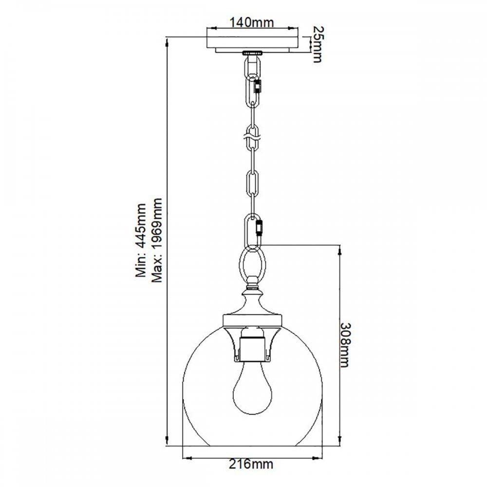 FE-TABBY-P-S-BB Tabby 1 Light Mini Pendant Burnished Brass