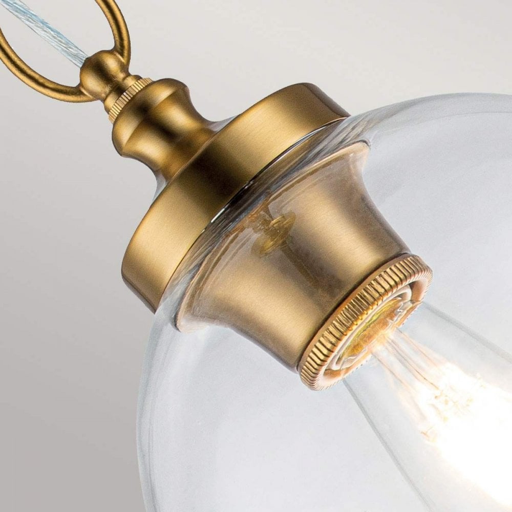 FE-TABBY-P-S-BB Tabby 1 Light Mini Pendant Burnished Brass