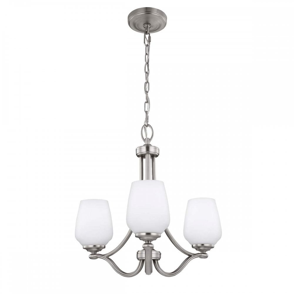 FE-VINTNER3 Vintner 3 Light Chandelier Satin Nickel