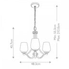 FE-VINTNER3 Vintner 3 Light Chandelier Satin Nickel