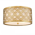 GN-ARABELLA-F Arabella 2 Light Flush Distressed Gold, Ivory Shade