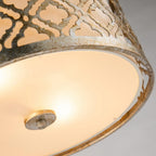 GN-ARABELLA-F Arabella 2 Light Flush Distressed Gold, Ivory Shade