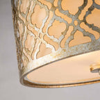 GN-ARABELLA-F Arabella 2 Light Flush Distressed Gold, Ivory Shade