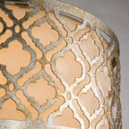 GN-ARABELLA-F Arabella 2 Light Flush Distressed Gold, Ivory Shade