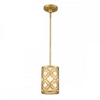 GN-ARABELLA-MP Arabella 1 Light Duo-Mount Mini Pendant Distressed Gold, Ivory Shade