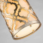 GN-ARABELLA-MP Arabella 1 Light Duo-Mount Mini Pendant Distressed Gold, Ivory Shade