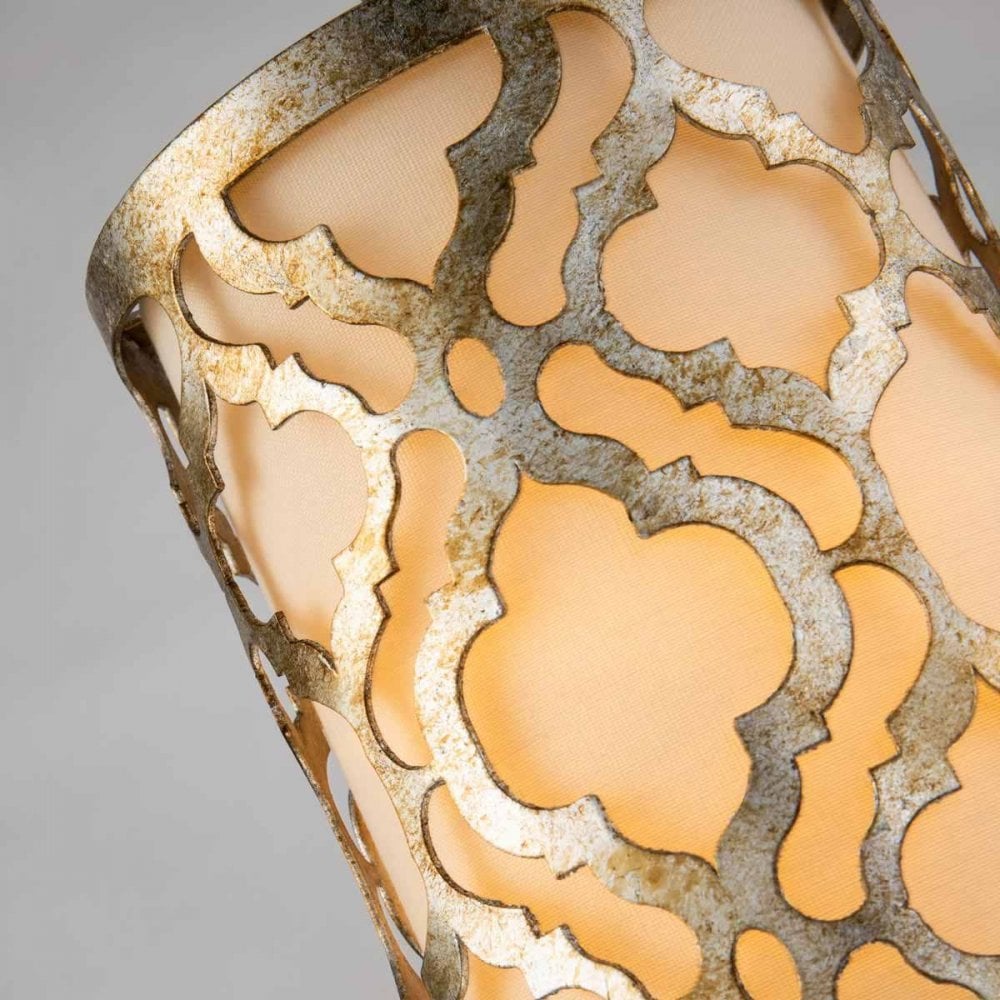 GN-ARABELLA-MP Arabella 1 Light Duo-Mount Mini Pendant Distressed Gold, Ivory Shade