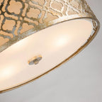 GN-ARABELLA-P-L Arabella 3 Light Duo-Mount Large Pendant Distressed Gold, Ivory Shade