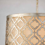 GN-ARABELLA-P-M Arabella 2 Light Duo-Mount Medium Pendant Distressed Gold, Ivory Shade