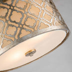 GN-ARABELLA-P-M Arabella 2 Light Duo-Mount Medium Pendant Distressed Gold, Ivory Shade