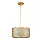 GN-ARABELLA-P-M Arabella 2 Light Duo-Mount Medium Pendant Distressed Gold, Ivory Shade