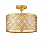 GN-ARABELLA-P-M Arabella 2 Light Duo-Mount Medium Pendant Distressed Gold, Ivory Shade