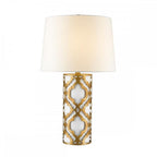 GN-ARABELLA-TL-G Arabella 1 Light Table Lamp Distressed Gold, Ivory Shade