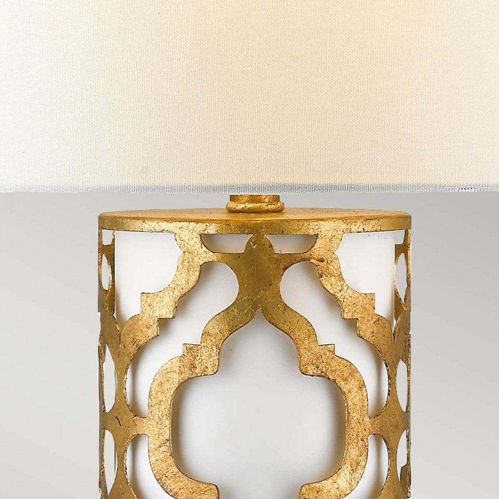 GN-ARABELLA-TL-G Arabella 1 Light Table Lamp Distressed Gold, Ivory Shade