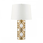 GN-ARABELLA-TL-G Arabella 1 Light Table Lamp Distressed Gold, Ivory Shade