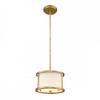 GN-LEMURIA-MP Lemuria 1 Light Duo-Mount Mini Pendant Distressed Gold, Ivory Shade