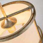 GN-LEMURIA-MP Lemuria 1 Light Duo-Mount Mini Pendant Distressed Gold, Ivory Shade