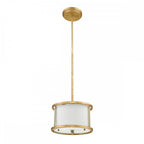 GN-LEMURIA-MP Lemuria 1 Light Duo-Mount Mini Pendant Distressed Gold, Ivory Shade