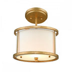 GN-LEMURIA-MP Lemuria 1 Light Duo-Mount Mini Pendant Distressed Gold, Ivory Shade
