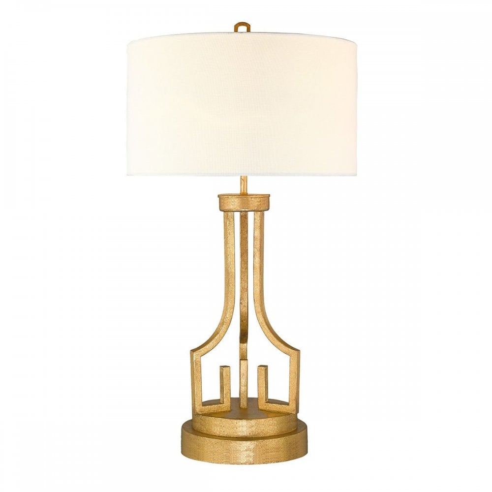 GN-LEMURIA-TL Lemuria 1 Light Table Lamp Distressed Gold, Ivory Shade