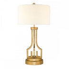 GN-LEMURIA-TL Lemuria 1 Light Table Lamp Distressed Gold, Ivory Shade
