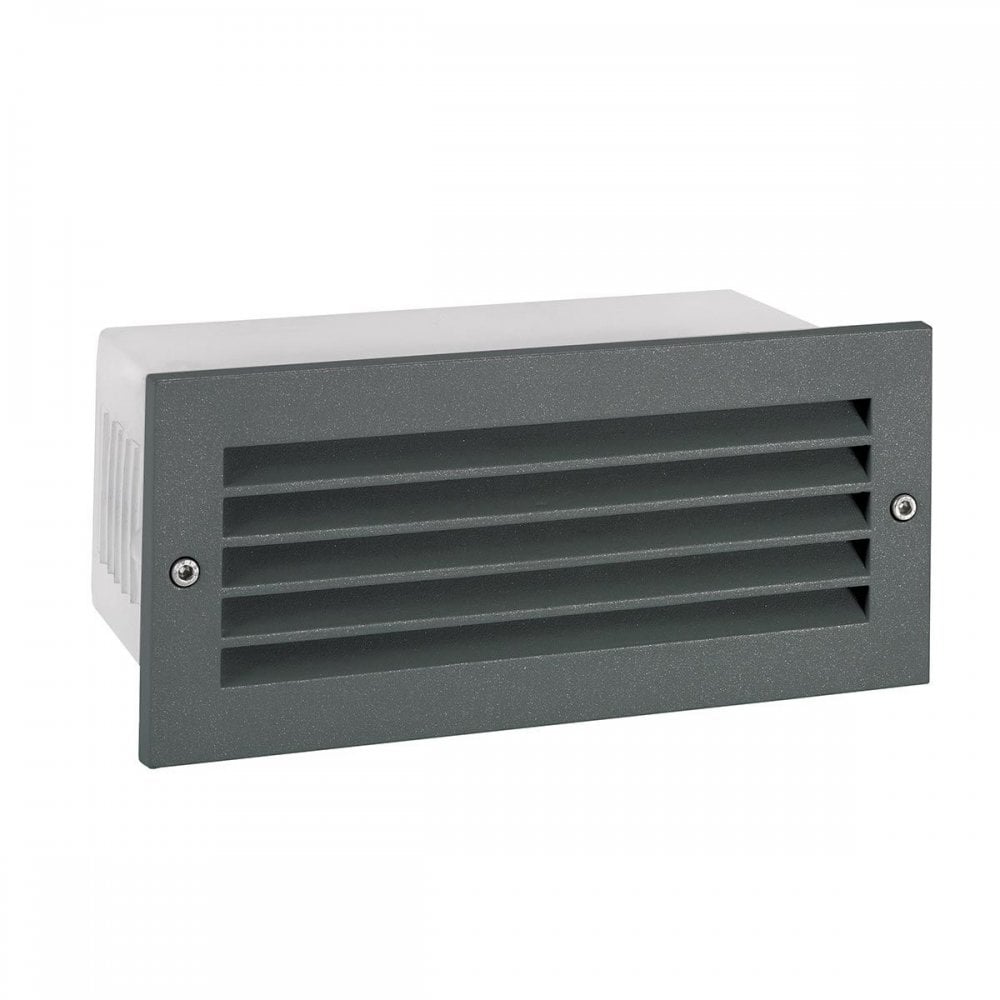 G-STAD-LVD-LED-G Grimstad LED Recessed Louvre Wall Light Graphite