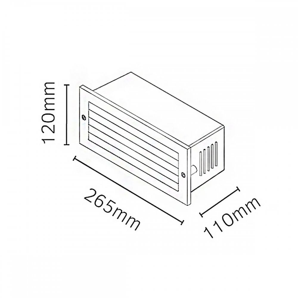 G-STAD-LVD-LED-G Grimstad LED Recessed Louvre Wall Light Graphite