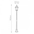 GZH-LB5 Ledbury 1 Light Lamp Post Black