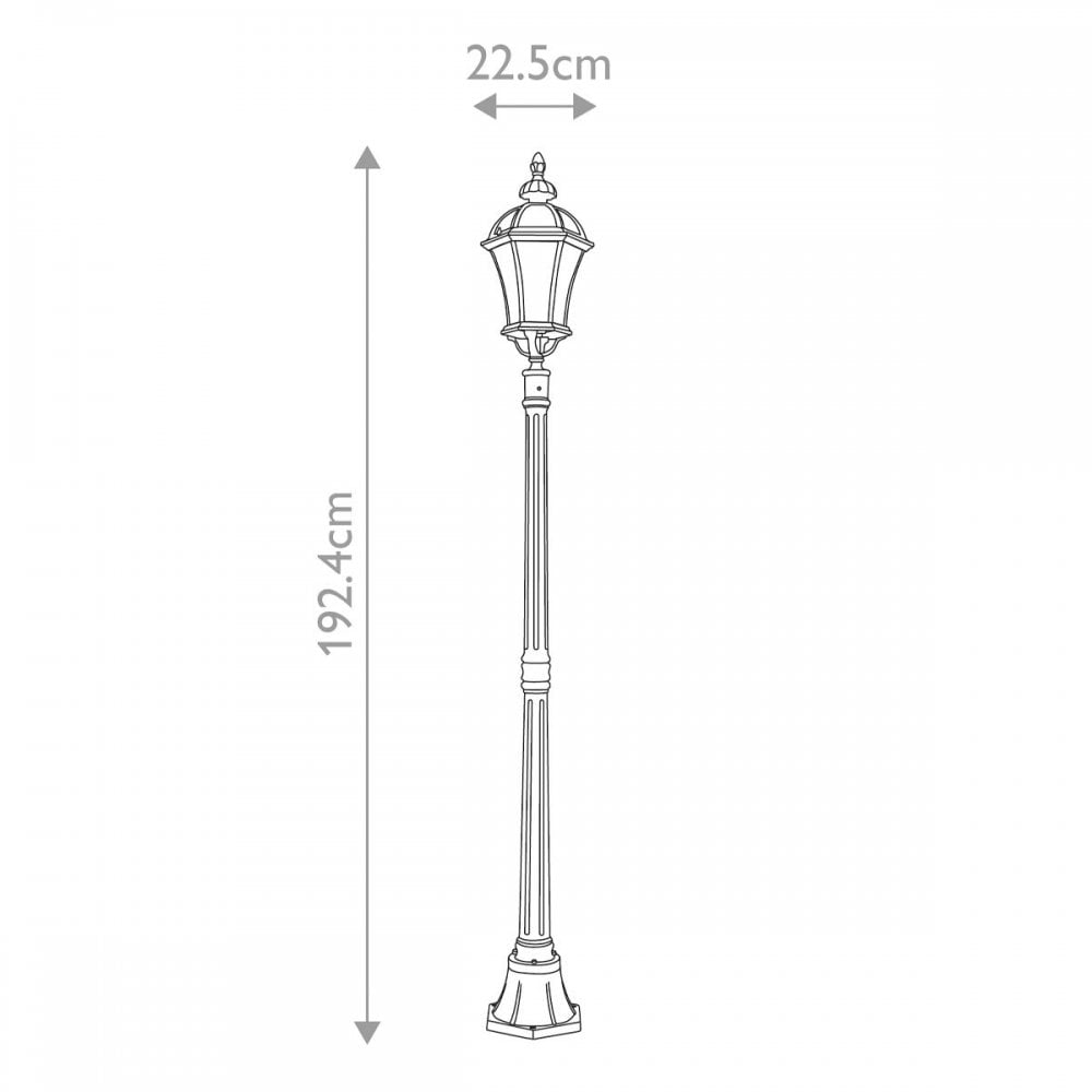 GZH-LB5 Ledbury 1 Light Lamp Post Black