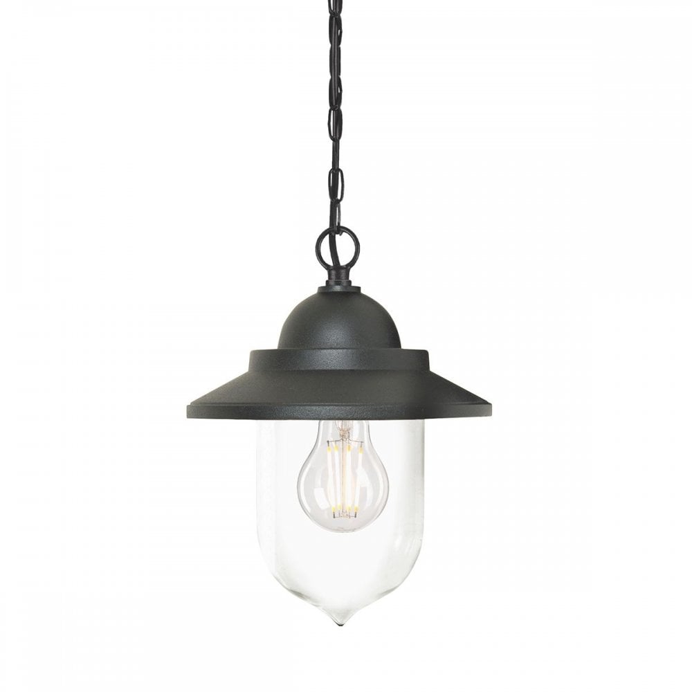 GZH-SDN8 Sandown 1 Light Chain Lantern Black