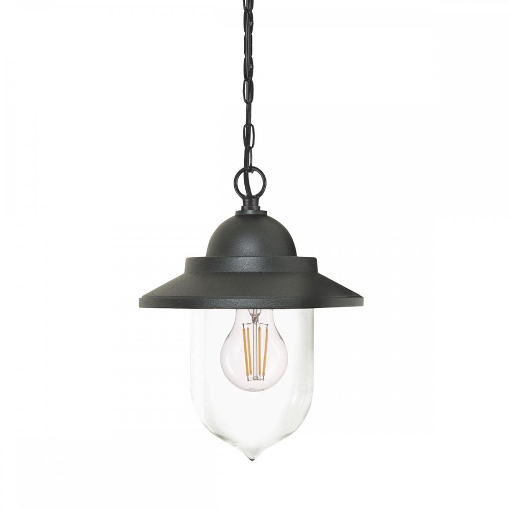 GZH-SDN8 Sandown 1 Light Chain Lantern Black