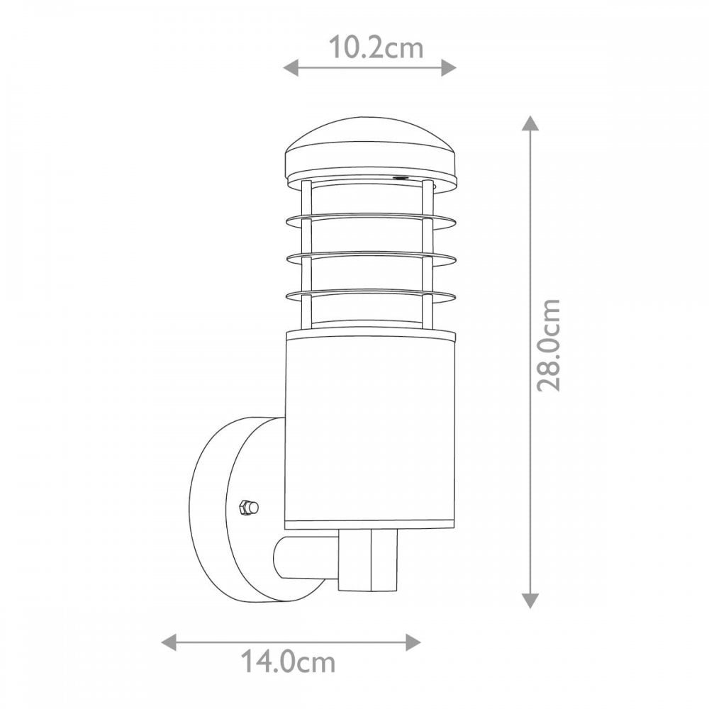 GZ-POOLE-W Poole 1 Light Wall Light Teak and Stainless Steel