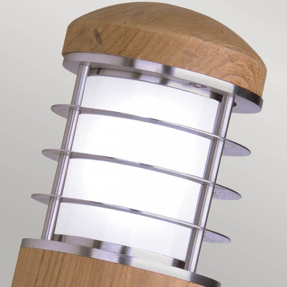 GZ-POOLE-W Poole 1 Light Wall Light Teak and Stainless Steel
