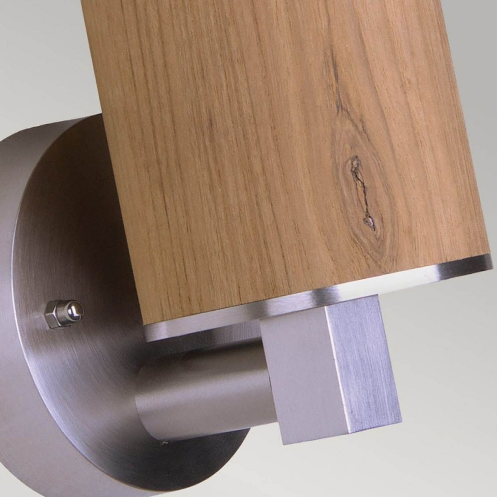 GZ-POOLE-W Poole 1 Light Wall Light Teak and Stainless Steel