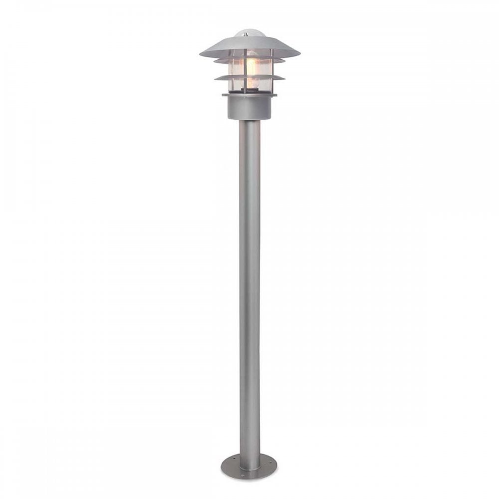 HELSINGOR-BOL-SL Helsingor 1 Light Bollard Lantern Silver